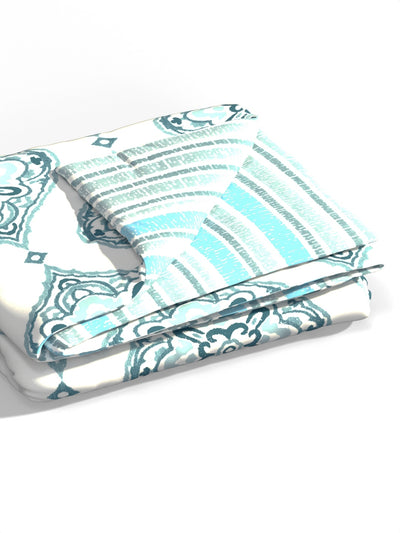 Extremely Soft 100% Muslin Cotton Dohar With Pure Cotton Flannel Filling <small> (ornamental-teal/multi)</small>