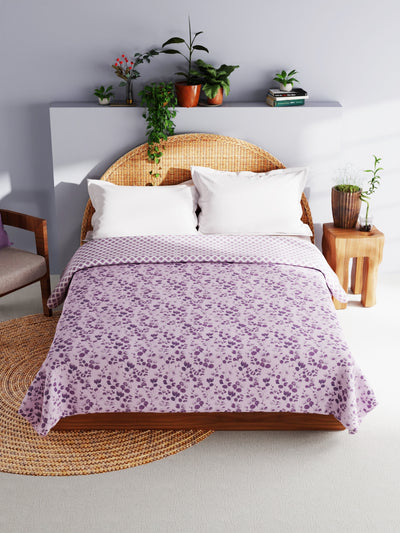 Extremely Soft 100% Muslin Cotton Dohar With Pure Cotton Flannel Filling <small> (floral-violet)</small>