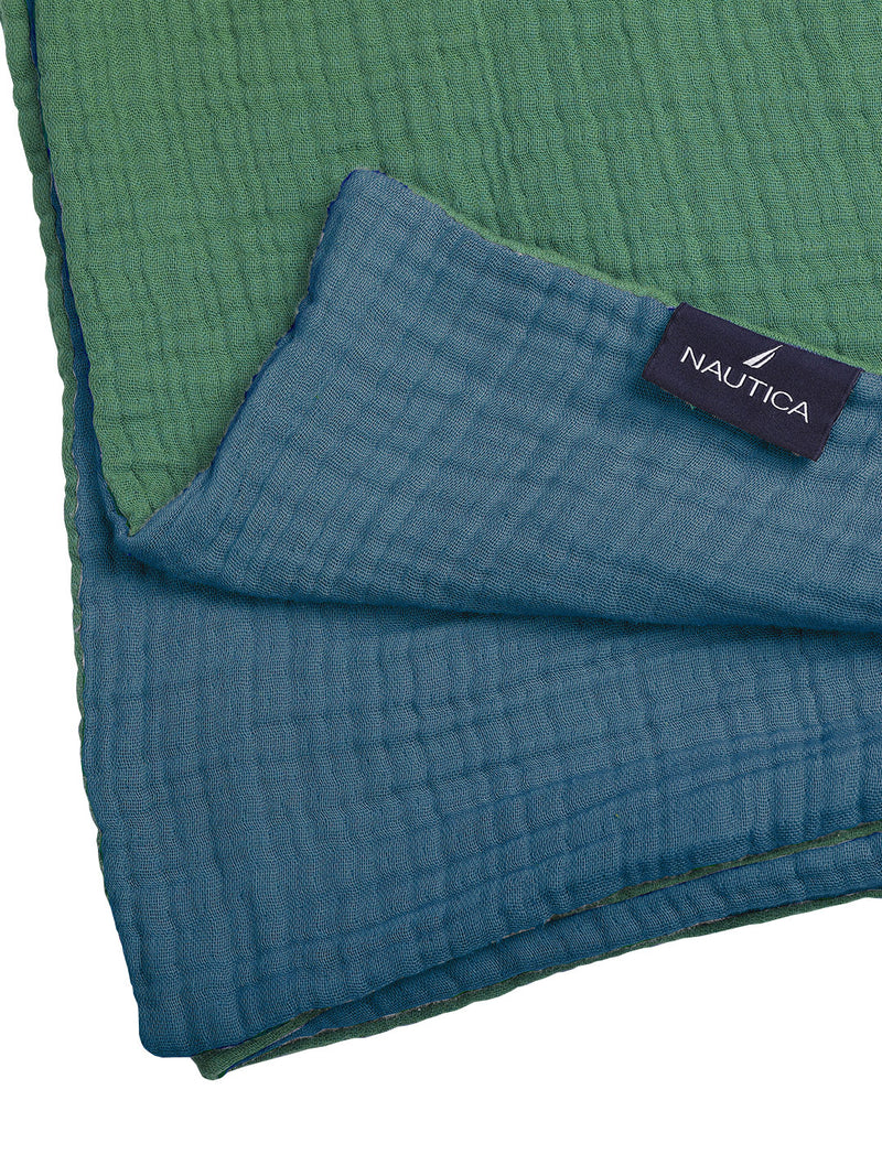 Extremely Soft 100% Muslin Cotton Dohar With Pure Cotton Flannel Filling <small> (geometric-aqua/multi)</small>