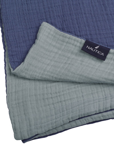 Cotton Dohar For Lightweight Warmth And Breathable Coziness <small> (reversible-blue/grey)</small>