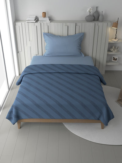 100% Premium Cotton Blanket With Pure Cotton Flannel Filling <small> (ornamental-blue)</small>