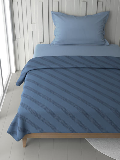 100% Premium Cotton Blanket With Pure Cotton Flannel Filling <small> (ornamental-blue)</small>