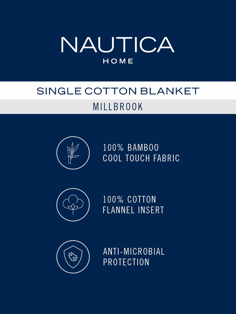 Super Soft Bamboo Cotton Blanket With Pure Cotton Flannel Filling <small> (floral-navy)</small>