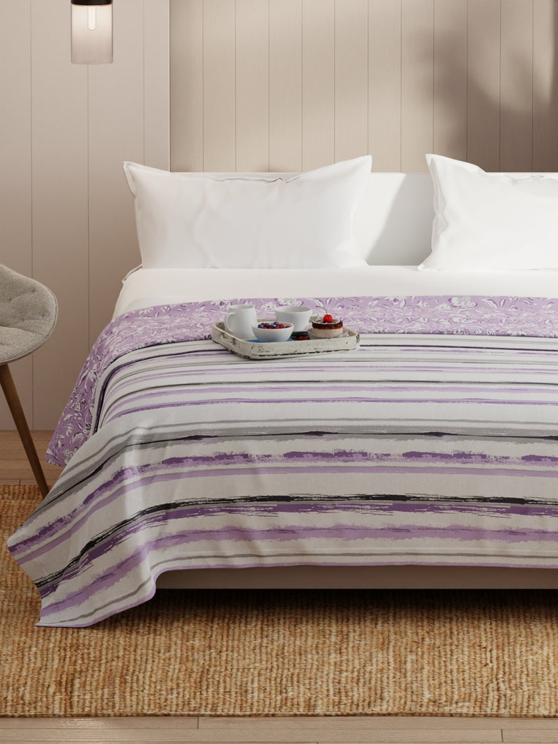 Extremely Soft Micro Double Dohar <small> (stripe-grey/lilac)</small>