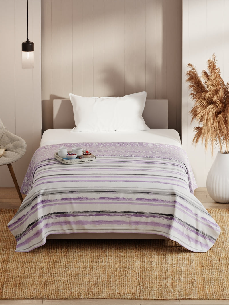 Extremely Soft Micro Single Dohar <small> (stripe-grey/lilac)</small>