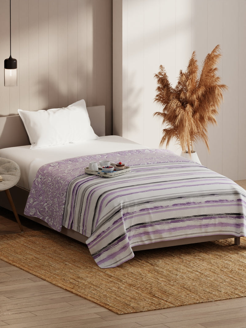 Extremely Soft Micro Single Dohar <small> (stripe-grey/lilac)</small>