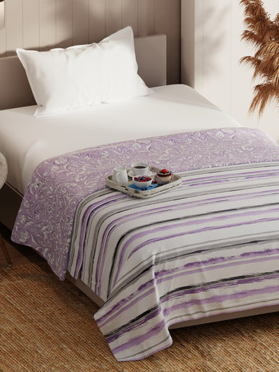 Extremely Soft Micro Single Dohar <small> (stripe-grey/lilac)</small>