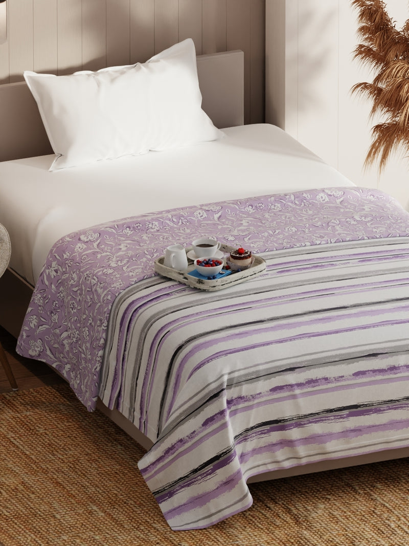 Extremely Soft Micro Single Dohar <small> (stripe-grey/lilac)</small>