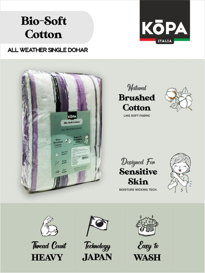 Extremely Soft Micro Single Dohar <small> (stripe-grey/lilac)</small>