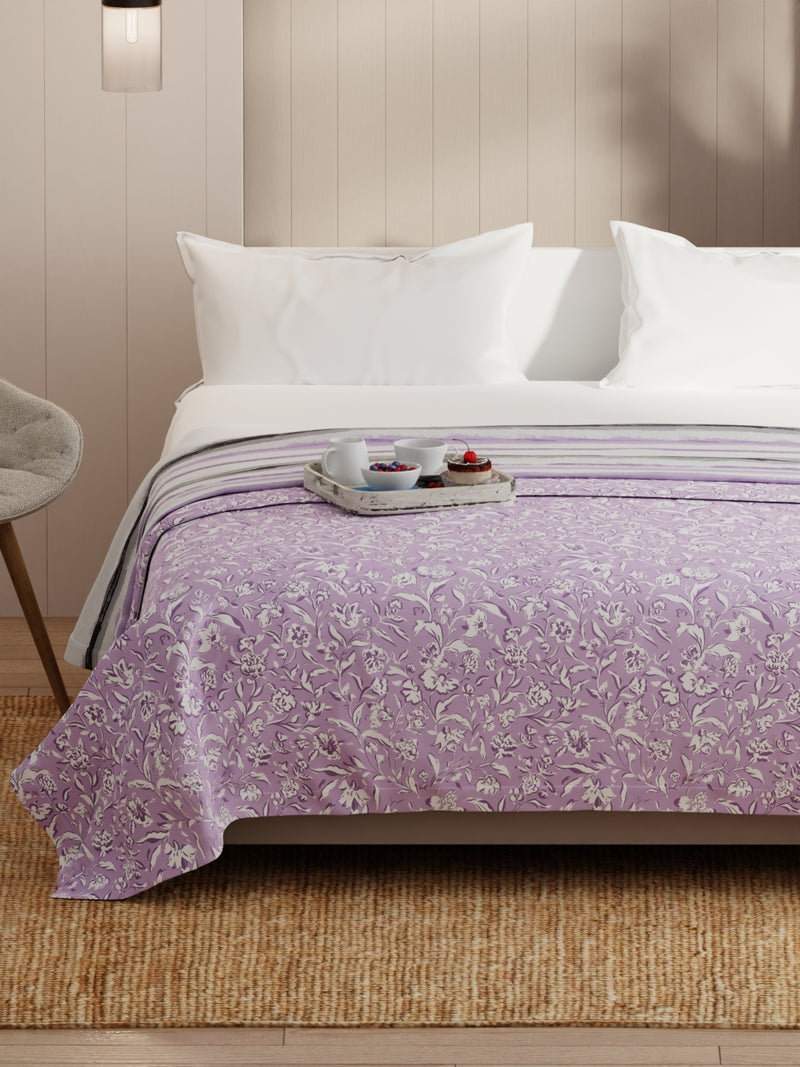 Extremely Soft Micro Double Dohar <small> (floral-lilac)</small>