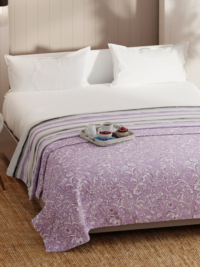 Extremely Soft Micro Double Dohar <small> (floral-lilac)</small>