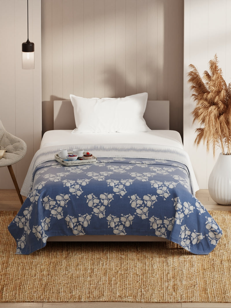 Extremely Soft Micro Single Dohar <small> (floral-denim)</small>