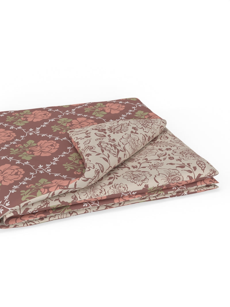 Extremely Soft Micro Double Dohar <small> (floral-brown/brick)</small>