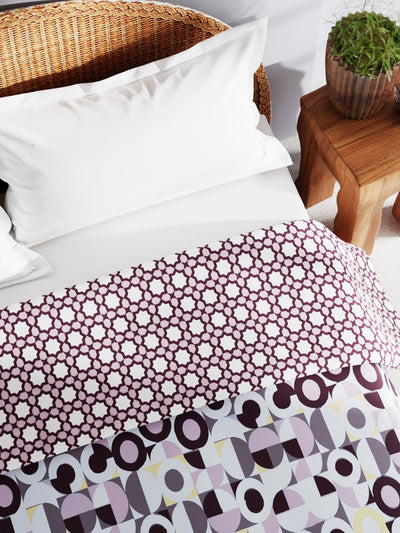 Extremely Soft 100% Muslin Cotton Dohar With Pure Cotton Flannel Filling <small> (geometric-maroon/multi)</small>