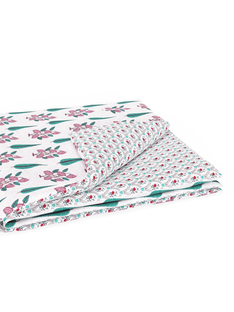 Extremely Soft 100% Muslin Cotton Dohar With Pure Cotton Flannel Filling <small> (floral-red/multi)</small>