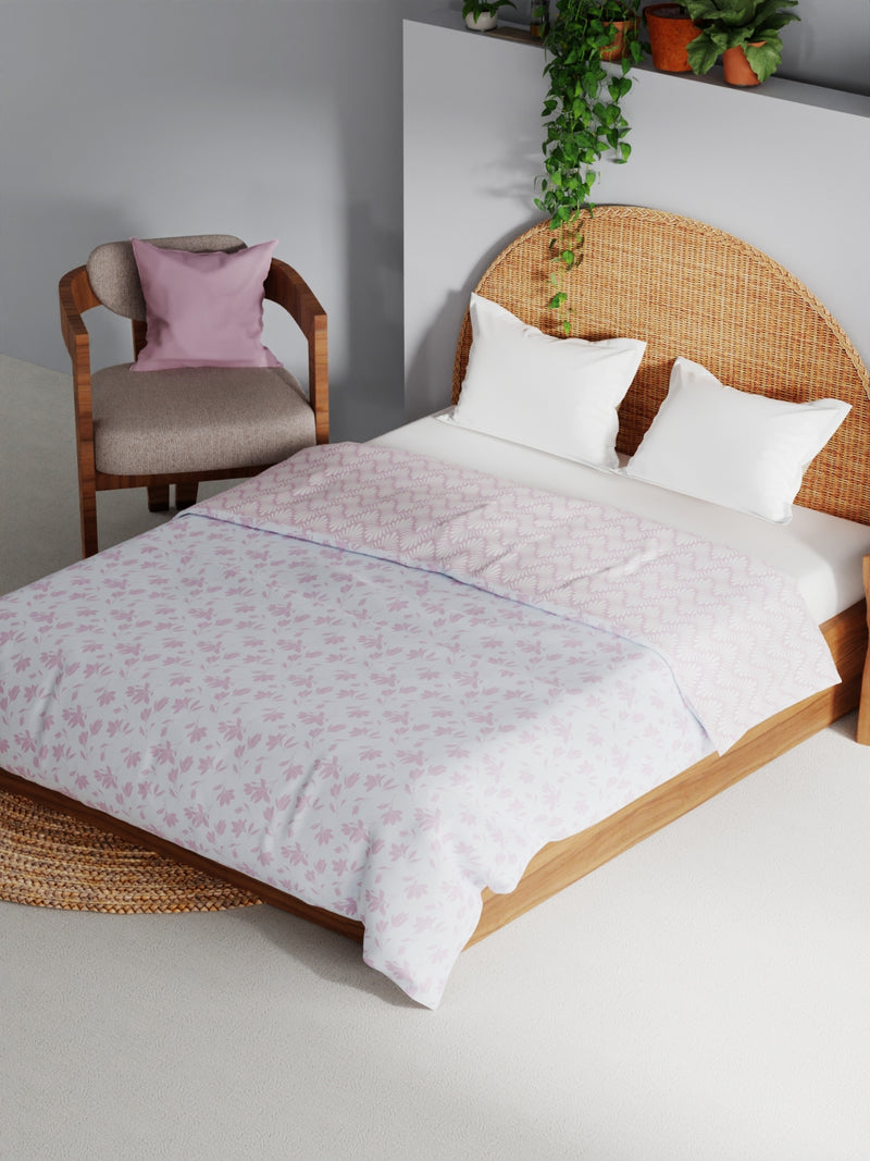 Extremely Soft 100% Muslin Cotton Dohar With Pure Cotton Flannel Filling <small> (floral-pink/white)</small>