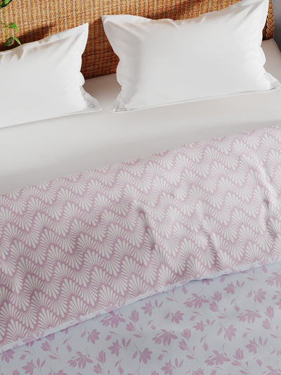 Extremely Soft 100% Muslin Cotton Dohar With Pure Cotton Flannel Filling <small> (floral-pink/white)</small>