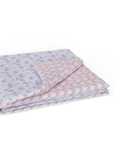 Extremely Soft 100% Muslin Cotton Dohar With Pure Cotton Flannel Filling <small> (floral-pink/white)</small>