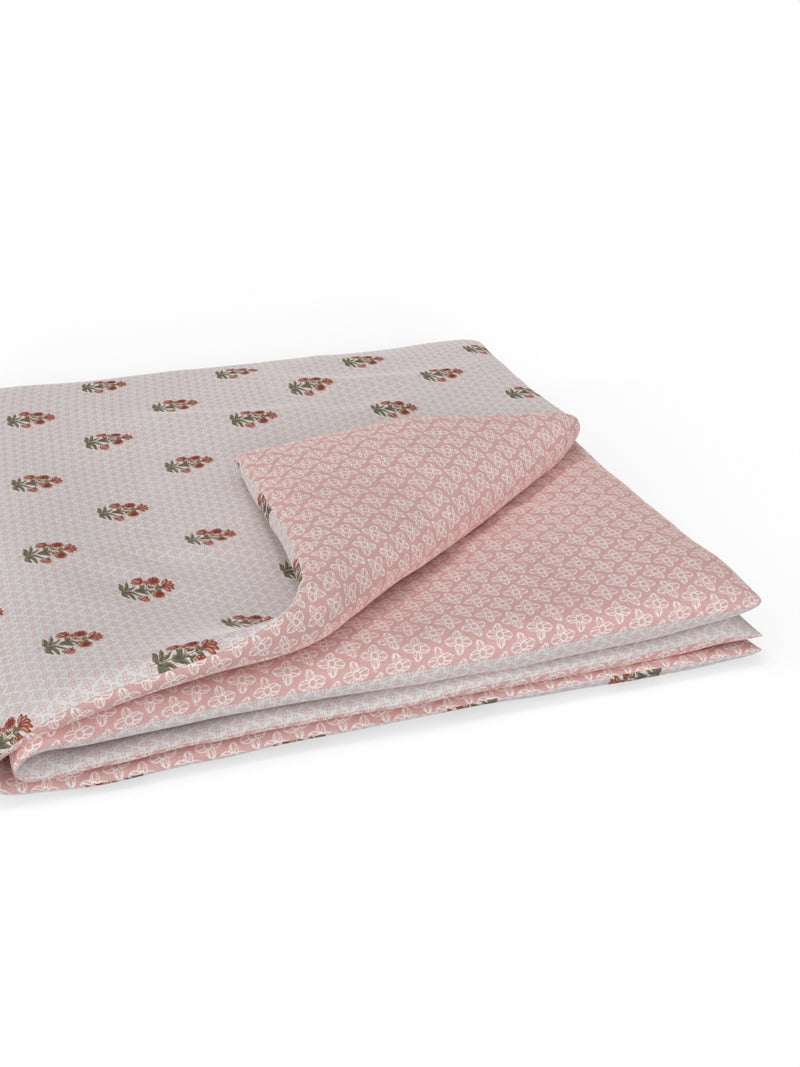 Extremely Soft 100% Muslin Cotton Dohar With Pure Cotton Flannel Filling <small> (floral-dustypeach)</small>