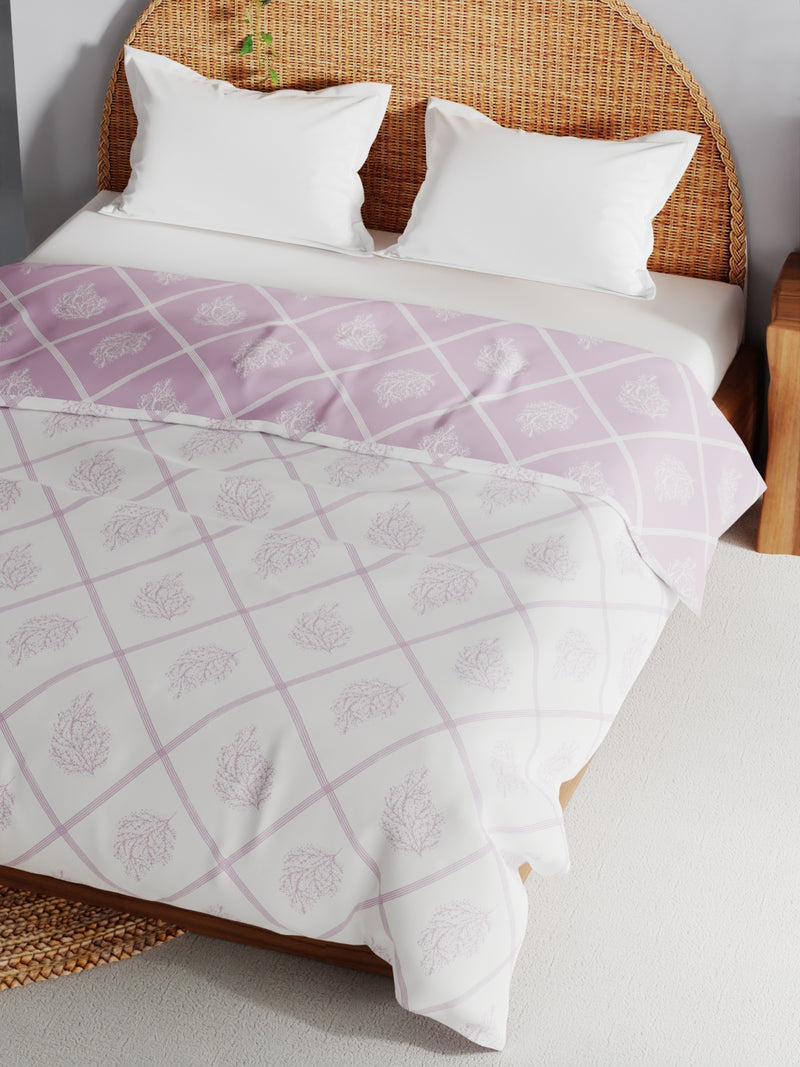 Extremely Soft 100% Muslin Cotton Dohar With Pure Cotton Flannel Filling <small> (floral-pink/white)</small>