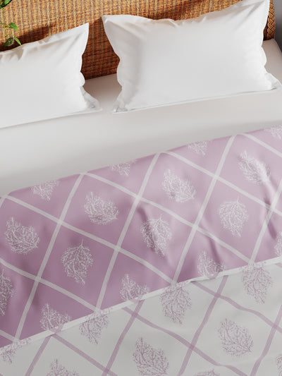 Extremely Soft 100% Muslin Cotton Dohar With Pure Cotton Flannel Filling <small> (floral-pink/white)</small>