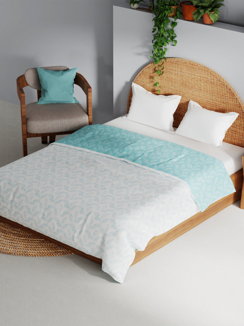 Extremely Soft 100% Muslin Cotton Dohar With Pure Cotton Flannel Filling <small> (floral-blue/white)</small>