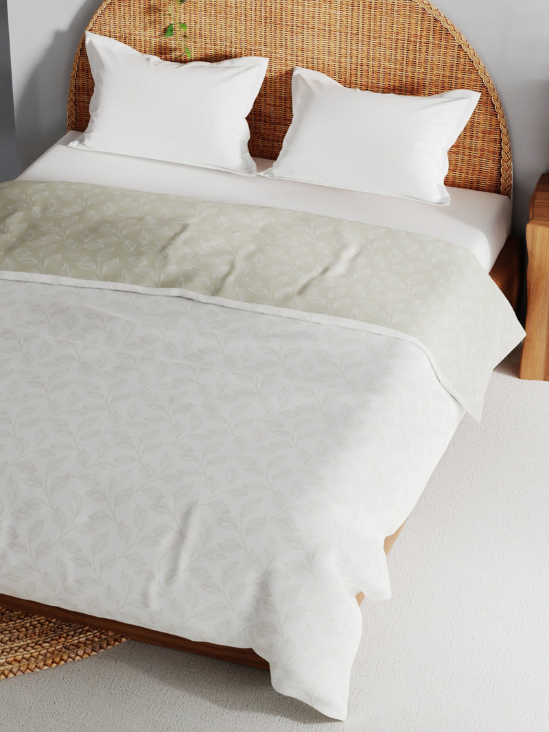 Extremely Soft 100% Muslin Cotton Dohar With Pure Cotton Flannel Filling <small> (floral-grey/white)</small>