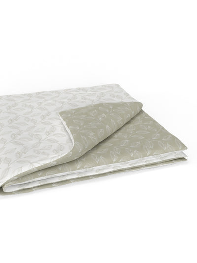 Extremely Soft 100% Muslin Cotton Dohar With Pure Cotton Flannel Filling <small> (floral-grey/white)</small>