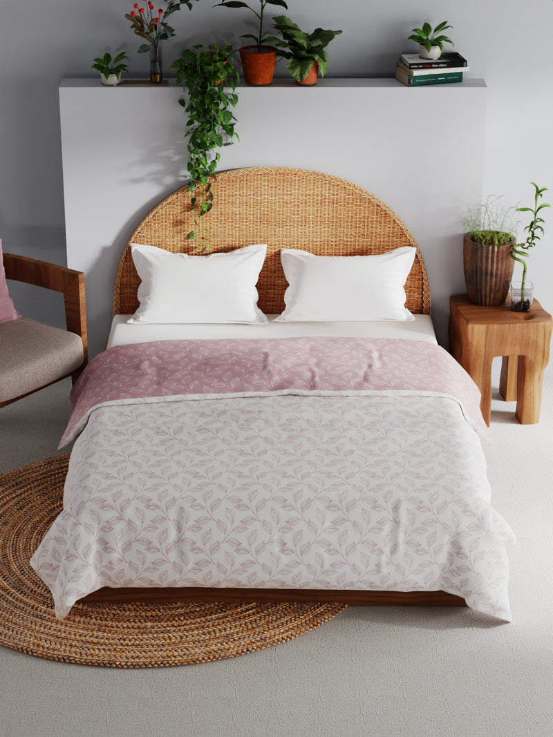 Extremely Soft 100% Muslin Cotton Dohar With Pure Cotton Flannel Filling <small> (floral-pink/white)</small>