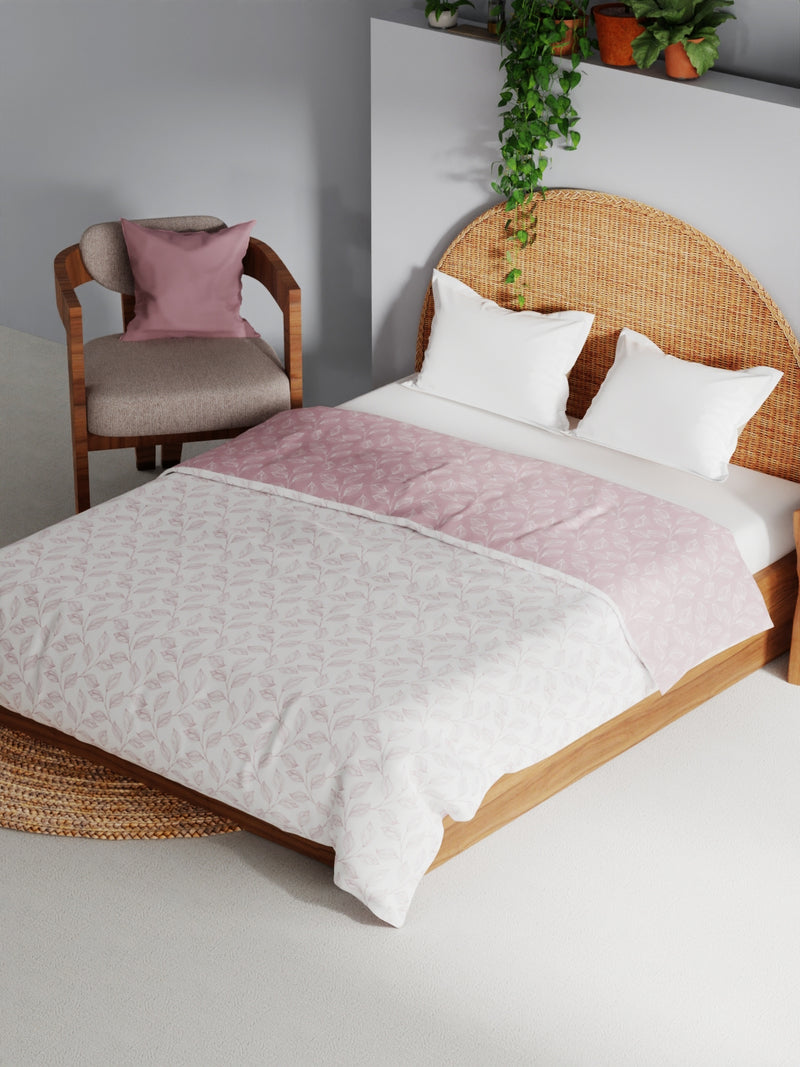 Extremely Soft 100% Muslin Cotton Dohar With Pure Cotton Flannel Filling <small> (floral-pink/white)</small>
