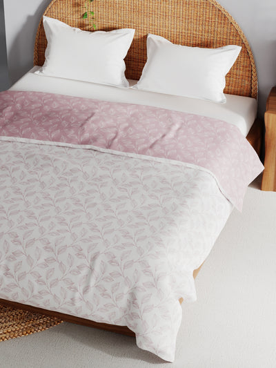 Extremely Soft 100% Muslin Cotton Dohar With Pure Cotton Flannel Filling <small> (floral-pink/white)</small>