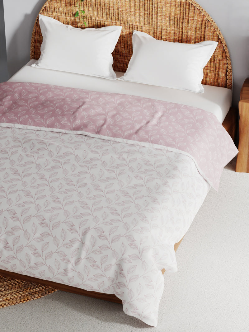 Extremely Soft 100% Muslin Cotton Dohar With Pure Cotton Flannel Filling <small> (floral-pink/white)</small>