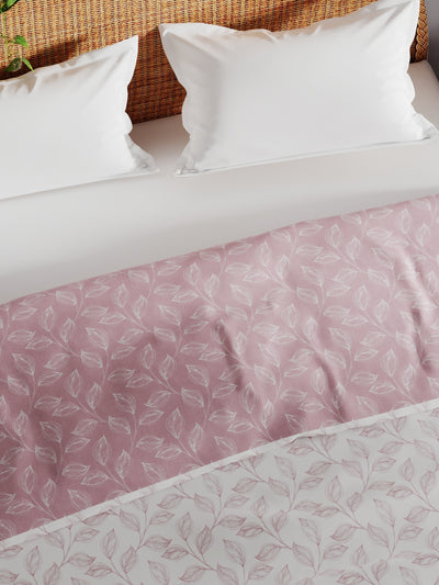 Extremely Soft 100% Muslin Cotton Dohar With Pure Cotton Flannel Filling <small> (floral-pink/white)</small>