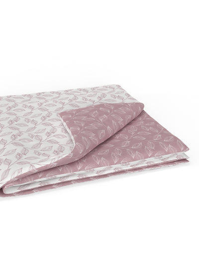 Extremely Soft 100% Muslin Cotton Dohar With Pure Cotton Flannel Filling <small> (floral-pink/white)</small>