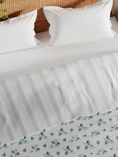 Extremely Soft 100% Muslin Cotton Dohar With Pure Cotton Flannel Filling <small> (floral-blue)</small>