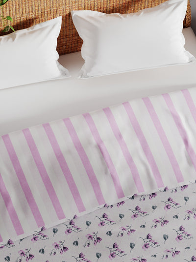 Extremely Soft 100% Muslin Cotton Dohar With Pure Cotton Flannel Filling <small> (floral-pink)</small>