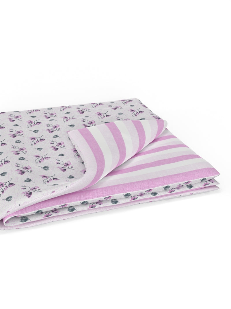 Extremely Soft 100% Muslin Cotton Dohar With Pure Cotton Flannel Filling <small> (floral-pink)</small>