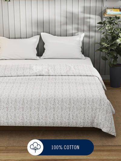 Super Fine 100% Egyptian Satin Cotton Blanket With Pure Cotton Flannel Filling <small> (floral-lavender)</small>