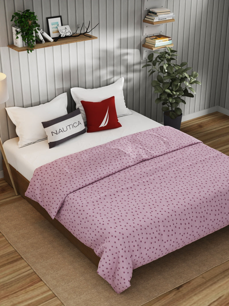 Super Fine 100% Egyptian Satin Cotton Blanket With Pure Cotton Flannel Filling <small> (geometric-pink)</small>