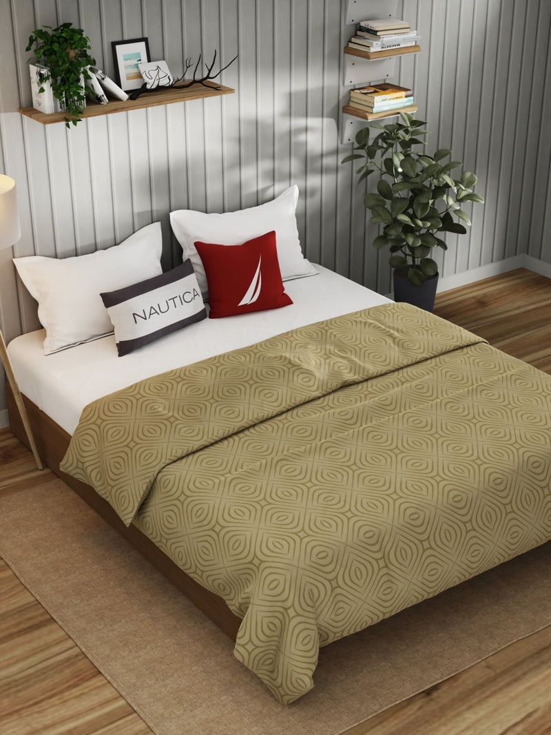 Super Fine 100% Egyptian Satin Cotton Blanket With Pure Cotton Flannel Filling <small> (geometric-sand)</small>