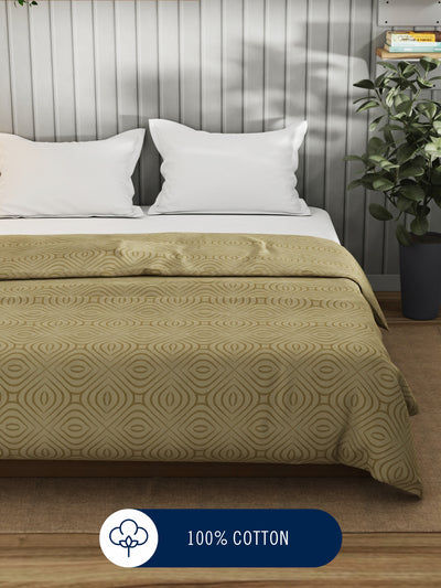 Super Fine 100% Egyptian Satin Cotton Blanket With Pure Cotton Flannel Filling <small> (geometric-sand)</small>