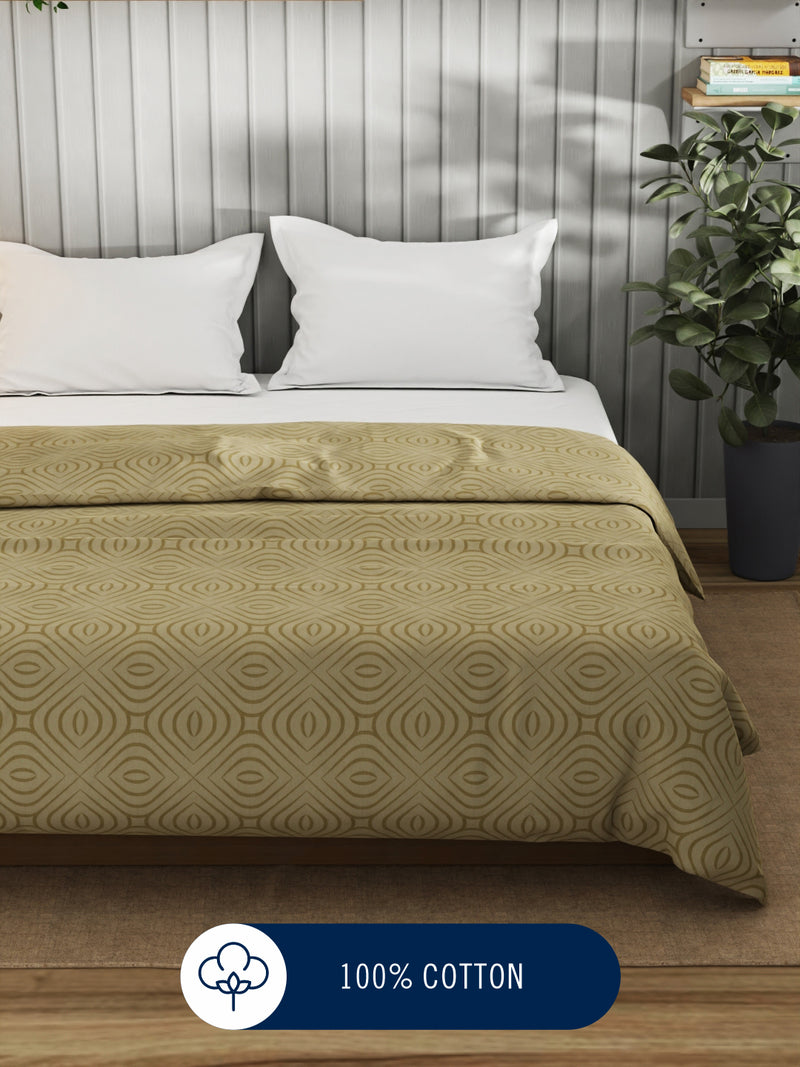 Super Fine 100% Egyptian Satin Cotton Blanket With Pure Cotton Flannel Filling <small> (geometric-sand)</small>