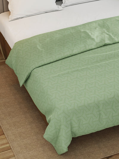 Super Fine 100% Egyptian Satin Cotton Blanket With Pure Cotton Flannel Filling <small> (geometric-sage)</small>