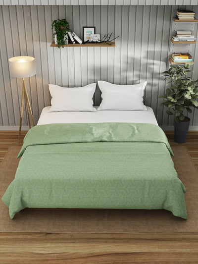 Super Fine 100% Egyptian Satin Cotton Blanket With Pure Cotton Flannel Filling <small> (geometric-sage)</small>