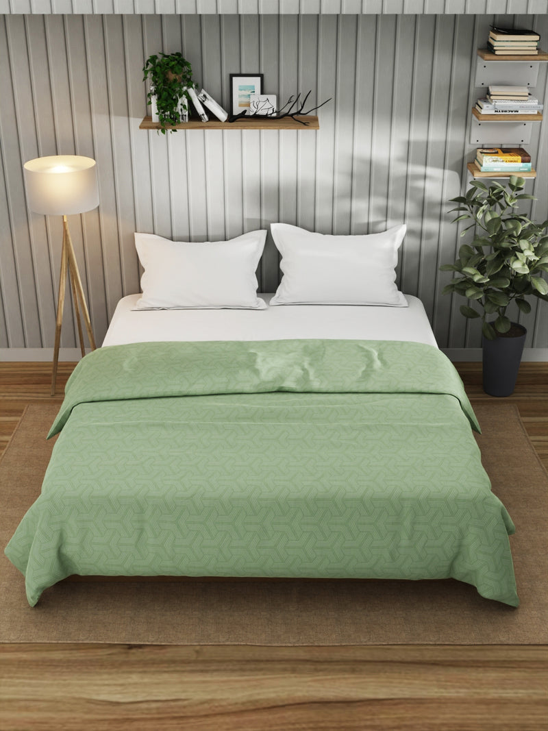 Super Fine 100% Egyptian Satin Cotton Blanket With Pure Cotton Flannel Filling <small> (geometric-sage)</small>