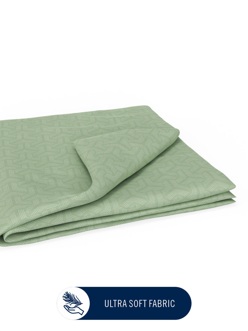Super Fine 100% Egyptian Satin Cotton Blanket With Pure Cotton Flannel Filling <small> (geometric-sage)</small>