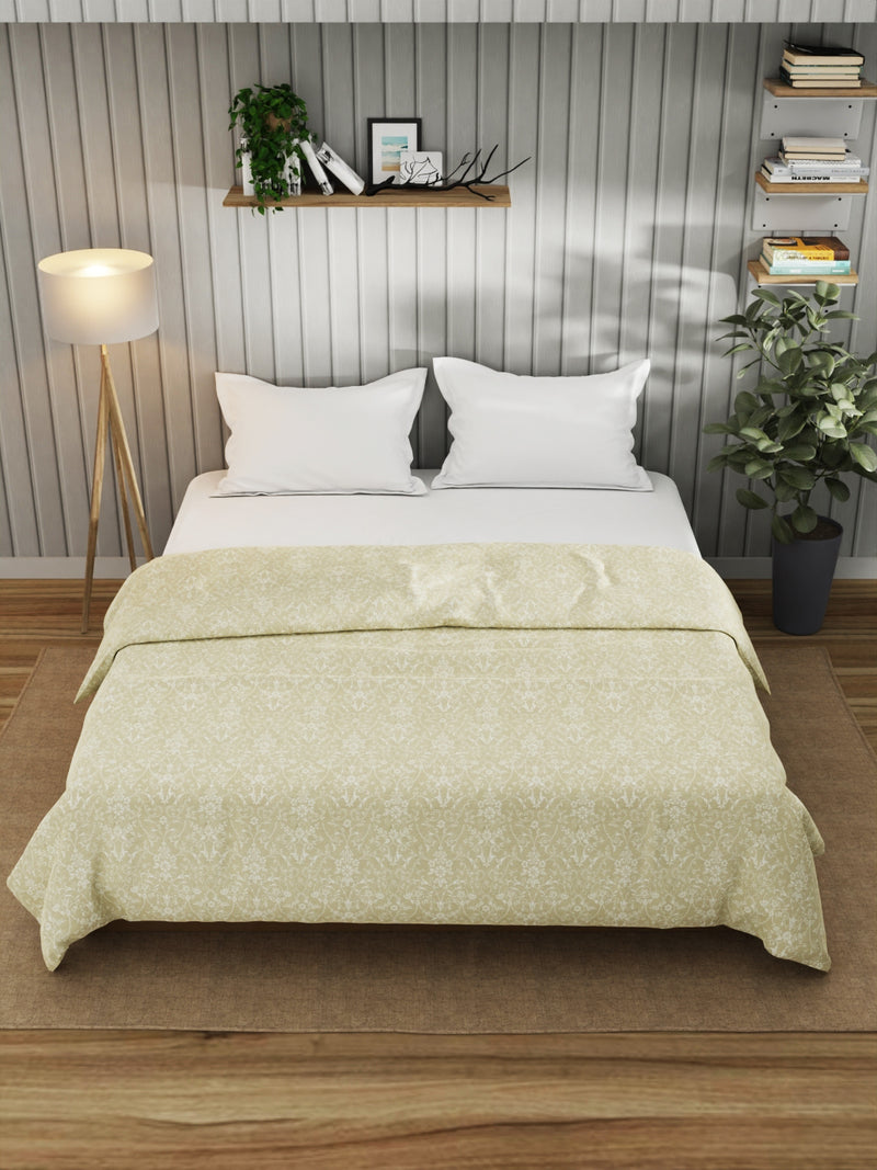 Super Fine 100% Egyptian Satin Cotton Blanket With Pure Cotton Flannel Filling <small> (abstract-khaki)</small>