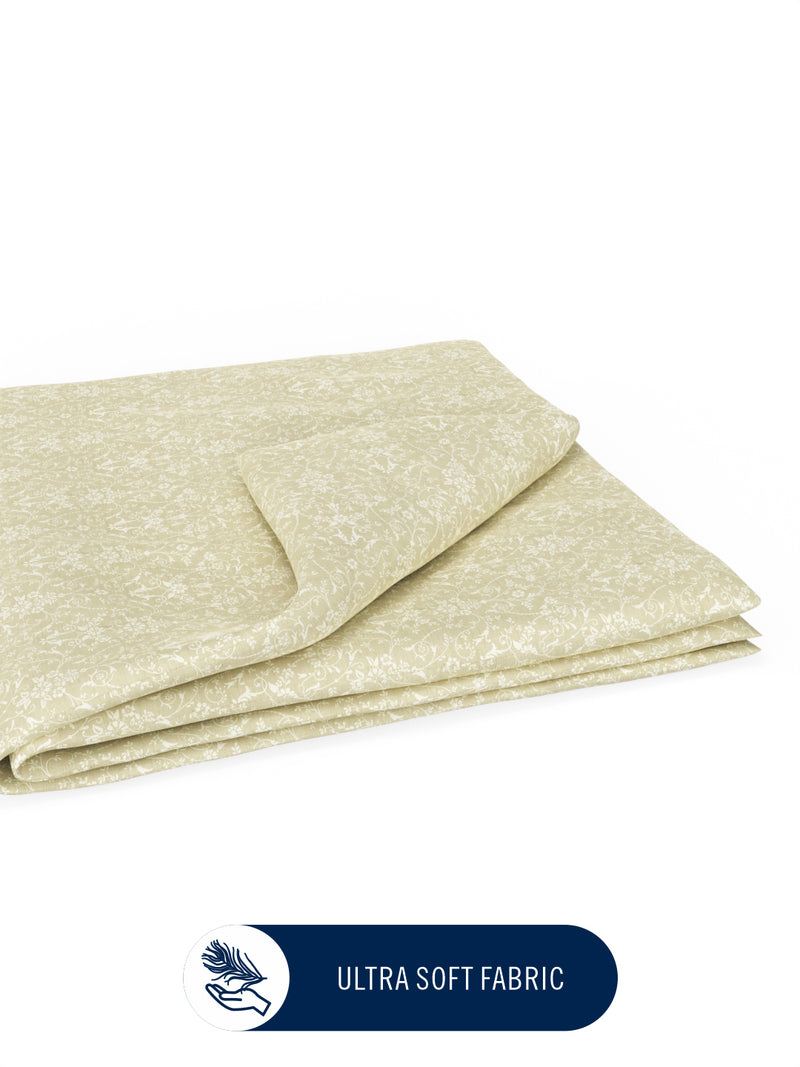 Super Fine 100% Egyptian Satin Cotton Blanket With Pure Cotton Flannel Filling <small> (abstract-khaki)</small>