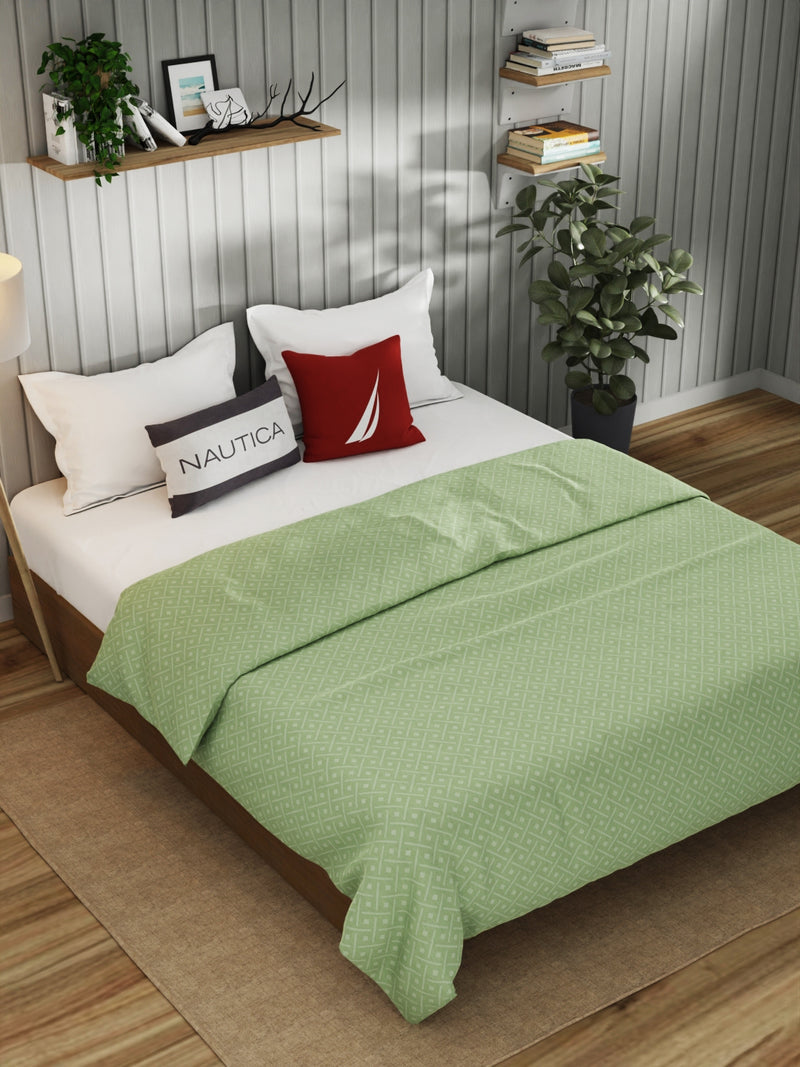 Super Fine 100% Egyptian Satin Cotton Blanket With Pure Cotton Flannel Filling <small> (geometric-sage)</small>