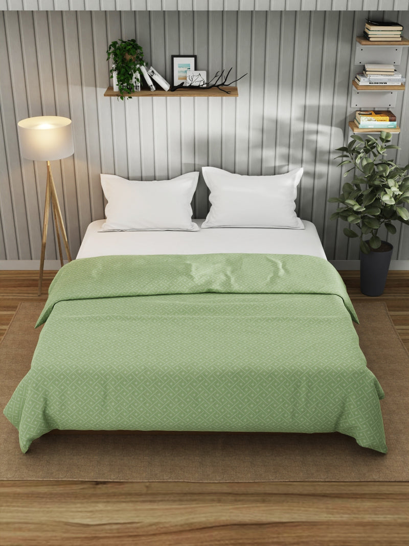 Super Fine 100% Egyptian Satin Cotton Blanket With Pure Cotton Flannel Filling <small> (geometric-sage)</small>